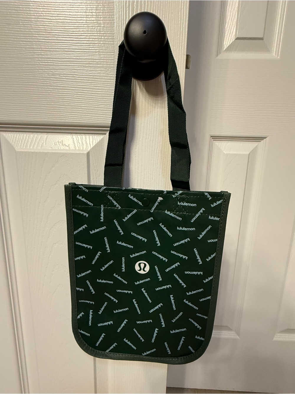 Lululemon Small Forest Green Logo Pattern Tote